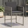 Image de Chaises De Jardin Avec Coussins Lot De 4 Gris Résine Tressée Vidaxl