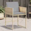 Image de Chaises De Jardin Avec Coussins Lot De 4 Mélange Beige Vidaxl