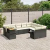 Image de vidaXL Salon de jardin 10 pcs avec coussins noir résine tressée 3271917