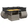Image de Vidaxl salon de jardin 5 pcs avec coussins gris résine tressée