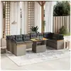 Image de Vidaxl salon de jardin 11 pcs avec coussins gris résine tressée