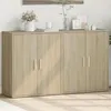 Image de vidaXL Buffets 2 pcs chêne sonoma 60x31x70 cm bois dingénierie armoire de rangement meuble dentrée meuble dappoint 3276541