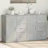 Image de Buffets 2 Pcs Gris Béton 60x31x70 Cm Bois D'ingénierie Vidaxl