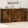 Image de Buffets 3 Pcs Chêne Fumé 60x31x84 Cm Bois D'ingénierie Vidaxl