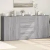 Image de vidaXL Buffets 3 pcs sonoma gris 60x31x84 cm bois dingénierie armoire de rangement meuble dentrée meuble dappoint 3276579