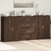 Image de Buffets 3 Pcs Chêne Marron 60x31x84 Cm Bois D'ingénierie Vidaxl