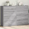 Image de vidaXL Buffets 2 pcs sonoma gris 60x31x84 cm bois dingénierie armoire de rangement meuble dentrée meuble dappoint 3276586