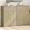 Image de Buffets 2 Pcs Chêne Sonoma 60x30x84 Cm Bois D'ingénierie Vidaxl