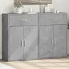 Image de Buffets 2 Pcs Gris Béton 60x30x84 Cm Bois D'ingénierie Vidaxl