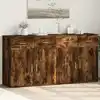 Image de Buffets 2 Pcs Chêne Fumé 79x38x80 Cm Bois D'ingénierie Vidaxl
