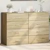 Image de Buffets 2 Pcs Chêne Sonoma 60x39x80 Cm Bois D'ingénierie Vidaxl