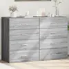 Image de Buffets 2 Pcs Sonoma Gris 60x39x80 Cm Bois D'ingénierie Vidaxl