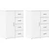 Image de Buffets 2 Pcs Blanc 59x39x80 Cm Bois D'ingénierie Vidaxl