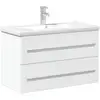 Image de Vidaxl armoire lavabo de salle de bain avec bassin intégré blanc