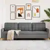 Image de Canapé À 3 Places Gris Foncé 210 Cm Tissu Vidaxl