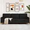 Image de Canapé À 3 Places Noir 210 Cm Tissu Vidaxl