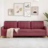 Image de Canapé À 3 Places Rouge Bordeaux 210 Cm Tissu Vidaxl