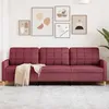 Image de vidaXL Canapé à 3 places Rouge bordeaux 210 cm Tissu canapé canapé de salon canapé à trois places canapé rembourré 4007420