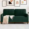 Image de Canapé À 2 Places Vert Foncé 140 Cm Velours Vidaxl