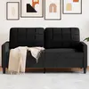 Image de Canapé À 2 Places Noir 140 Cm Velours Vidaxl
