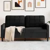 Image de vidaXL Canapé à 2 places Noir 140 cm Velours 4007629