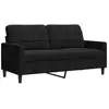 Image de Vidaxl canapé à 2 places noir 140 cm velours