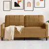 Image de Canapé À 2 Places Marron 140 Cm Velours Vidaxl