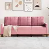 Image de Canapé À 3 Places Rose 180 Cm Velours Vidaxl