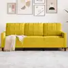 Image de Canapé À 3 Places Jaune 180 Cm Velours Vidaxl