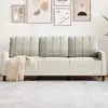 Image de Canapé À 3 Places Crème 180 Cm Velours Vidaxl