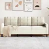 Image de vidaXL Canapé à 3 places Crème 180 cm Velours 4007642
