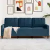 Image de Canapé À 3 Places Bleu 180 Cm Velours Vidaxl