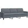 Image de Canapé À 3 Places Gris Foncé 210 Cm Velours Vidaxl