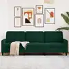 Image de Canapé À 3 Places Vert Foncé 210 Cm Velours Vidaxl
