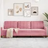 Image de Canapé À 3 Places Rose 210 Cm Velours Vidaxl