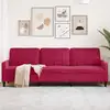 Image de Canapé À 3 Places Rouge Bordeaux 210 Cm Velours Vidaxl