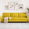 Image de Canapé À 3 Places Jaune 210 Cm Velours Vidaxl