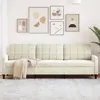 Image de vidaXL Canapé à 3 places Crème 210 cm Velours 4007652
