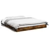 Image de Vidaxl cadre de lit sans matelas chêne fumé 160x200 cm bois ingénierie