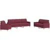 Image de Ensemble De Canapés 3 Pcs Rouge Bordeaux Tissu Vidaxl