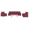 Image de vidaXL Ensemble de canapés 3 pcs rouge bordeaux tissu canapé siège de canapé canapé relax canapé confort fauteuil de 3278293