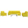 Image de Ensemble De Canapés 4 Pcs Avec Repose-pied Jaune Clair Tissu Vidaxl