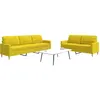 Image de Ensemble De Canapés 2 Pcs Jaune Clair Tissu Vidaxl
