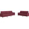Image de Ensemble De Canapés 2 Pcs Rouge Bordeaux Tissu Vidaxl