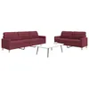 Image de vidaXL Ensemble de canapés 2 pcs rouge bordeaux tissu canapé siège de canapé canapé relax canapé confort fauteuil de 3278325