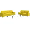 Image de Ensemble De Canapés 2 Pcs Coussins Décoratifs Jaune Clair Tissu Vidaxl