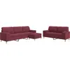 Image de Ensemble De Canapés 3 Pcs Repose-pied Et Coussins Décoratifs Vidaxl