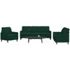 Image de Ensemble De Canapés 3 Pcs Avec Coussins Vert Foncé Velours Vidaxl