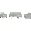 Image de Ensemble De Canapés 4 Pcs Avec Coussins Gris Clair Velours Vidaxl