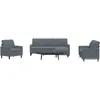 Image de Ensemble De Canapés 4 Pcs Avec Coussins Gris Foncé Velours Vidaxl